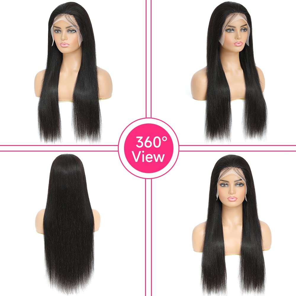 Coceioo™ 13x6 Lace Front Wigs Human Hair Pre Plucked HD Lace Frontal Human Hair Wigs Straight Brazilian Virgin Human Hair
