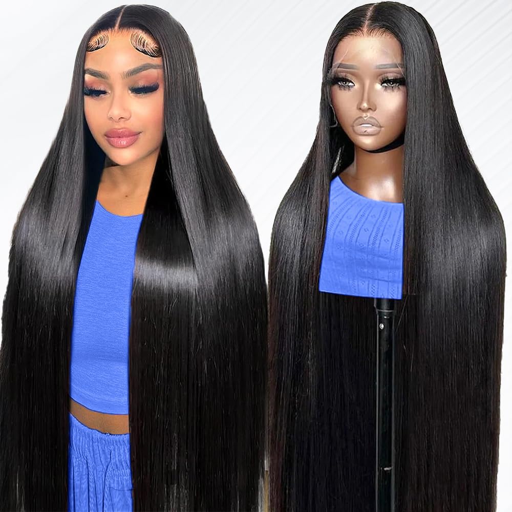 Coceioo™ 13x6 Lace Front Wigs Human Hair Pre Plucked HD Lace Frontal Human Hair Wigs Straight Brazilian Virgin Human Hair