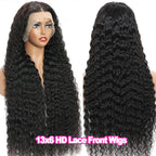 Coceioo™ 13x6 Deep Wave Lace Front Wigs Human Hair 200 Density 13x6 HD Lace Front Wigs Human Hair Wigs for Women Glueless Wigs Human Hair Deep Curly Wig Pre Plucked