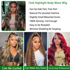 Coceioo™ 13x6 1B/27 Highlight Ombre Lace Front Wig Human Hair Pre Plucked 180% Density HD Highlighted Lace Front Wigs Human Hair Wigs Human Hair Blonde Lace Front Wig