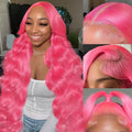 Coceioo™ Pink 13x6 Lace Front Wigs Human Hair HD Wear and Go Glueless Body Wave Lace Front Wigs Human Hair for Women 30 Inch