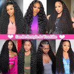 Coceioo™ 13x6 Deep Wave Lace Front Wigs Human Hair 200 Density 13x6 HD Lace Front Wigs Human Hair Wigs for Women Glueless Wigs Human Hair Deep Curly Wig Pre Plucked