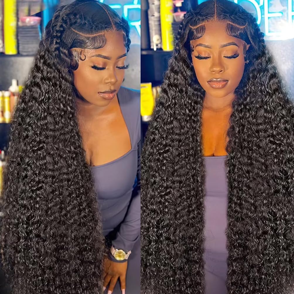 Coceioo™ 13x6 Deep Wave Lace Front Wigs Human Hair 200 Density 13x6 HD Lace Front Wigs Human Hair Wigs for Women Glueless Wigs Human Hair Deep Curly Wig Pre Plucked