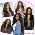 Coceioo™ Kinky Straight Lace Front Wigs Human Hair Yaki Straight 13x4 Transparent HD Glueless Lace Wig Human Hair Wigs For Black Women