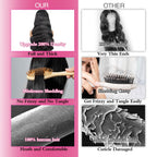 Coceioo™ Body Wave 13x6 Lace Front Wigs Human Hair Pre Plucked 200% Density HD Lace Front Wigs Human Hair Transparent Frontal Wigs Virgin Human Hair with Baby Hair for Women Natural Black