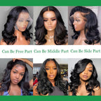 Coceioo™ Bob Wig Human Hair 13x4 Lace Front Wigs Human Hair Pre Plucked Body Wave 180% Density HD Lace Frontal Short Bob Wigs for Women