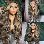 Coceioo™ 13x6 1B/27 Highlight Ombre Lace Front Wig Human Hair Pre Plucked 180% Density HD Highlighted Lace Front Wigs Human Hair Wigs Human Hair Blonde Lace Front Wig