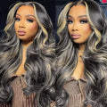 Coceioo™ 13x6 1B/27 Highlight Ombre Lace Front Wig Human Hair Pre Plucked 180% Density HD Highlighted Lace Front Wigs Human Hair Wigs Human Hair Blonde Lace Front Wig