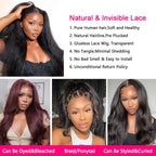 Coceioo™ Kinky Straight Lace Front Wigs Human Hair Yaki Straight 13x4 Transparent HD Glueless Lace Wig Human Hair Wigs For Black Women