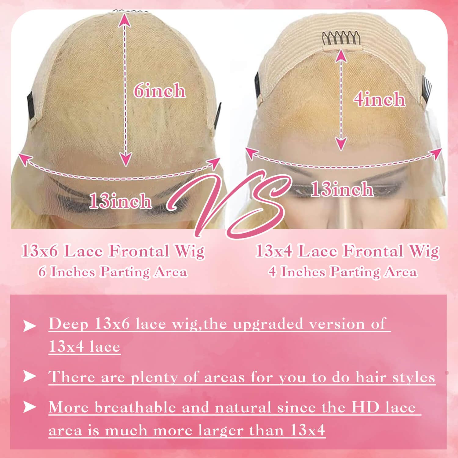 Coceioo™ 613 13x6 Lace Front Wig Human Hair 200% Density, Blonde Body Wave Lace Front Wigs Human Hair Pre Plucked for Women, 613 HD Lace Frontal Wig 13x6