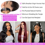 Coceioo™ 13x6 Lace Front Wigs Human Hair Pre Plucked HD Lace Frontal Human Hair Wigs Straight Brazilian Virgin Human Hair
