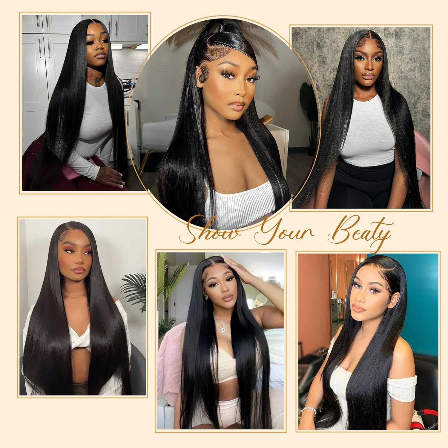 Coceioo™ 13x6 Lace Front Wigs Human Hair Pre Plucked HD Lace Frontal Human Hair Wigs Straight Brazilian Virgin Human Hair