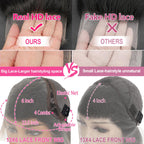 Coceioo™ Body Wave 13x6 Lace Front Wigs Human Hair Pre Plucked 200% Density HD Lace Front Wigs Human Hair Transparent Frontal Wigs Virgin Human Hair with Baby Hair for Women Natural Black