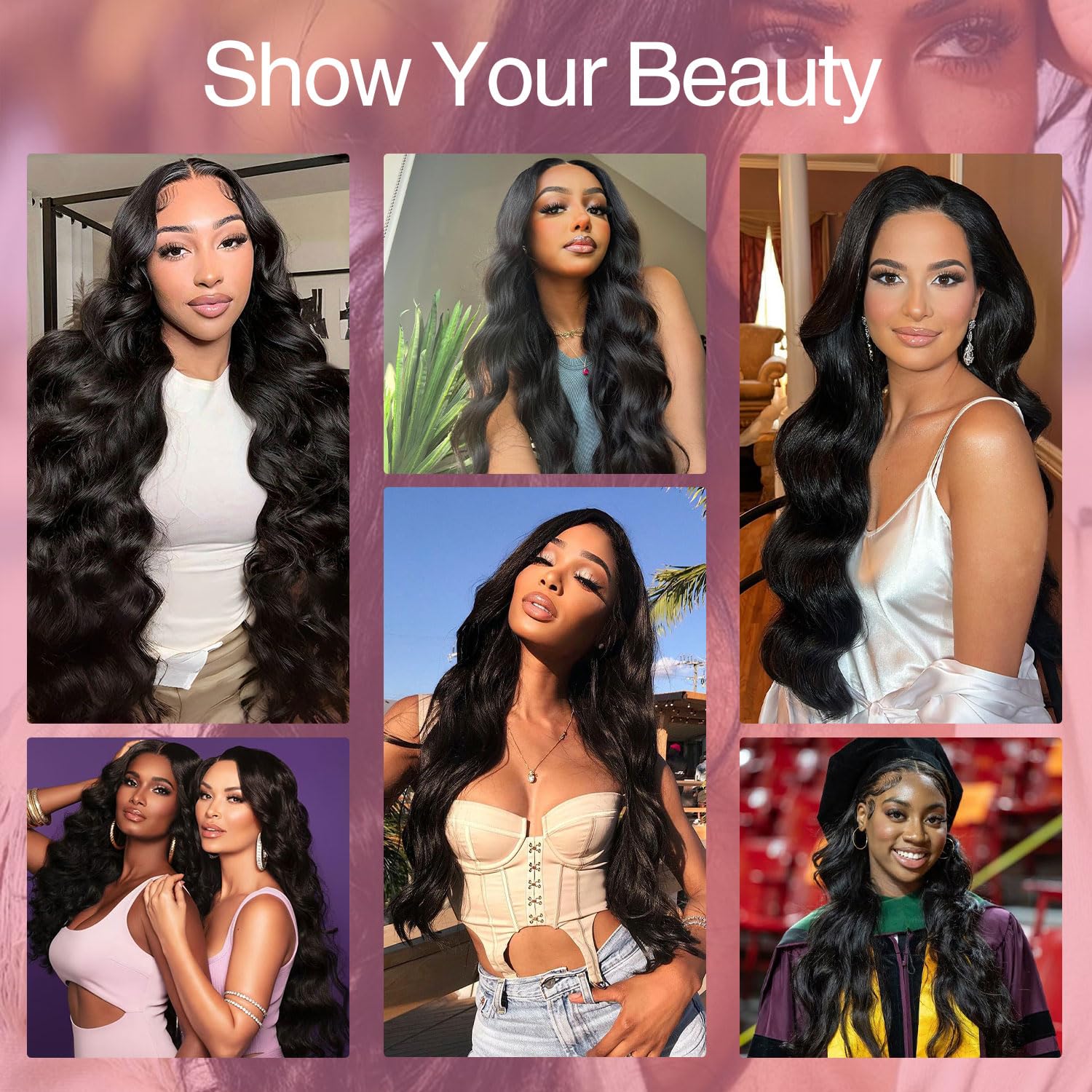 Coceioo™ Body Wave 13x6 Lace Front Wigs Human Hair Pre Plucked 200% Density HD Lace Front Wigs Human Hair Transparent Frontal Wigs Virgin Human Hair with Baby Hair for Women Natural Black